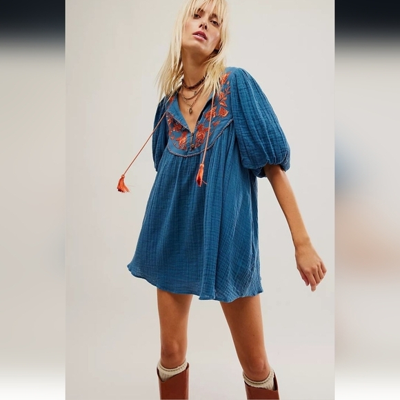 Free People Rosa Linda Embroidered Dress Size XS - Picture 3 of 8